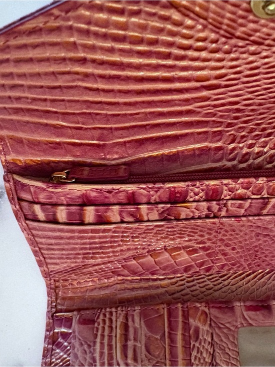 NEW Brahmin Melbourne VERONICA Trifold Envelope Wallet ROUGE  Brahmin Veronica Rouge Blush Leather Envelope Full Size Wallet